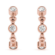 Rose Gold Diamond J-Hoop Earrings | 0.45 ctw