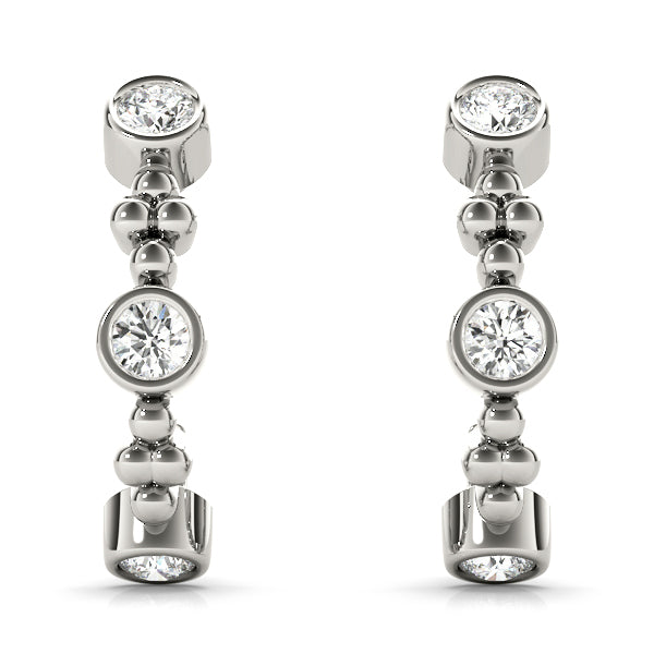 Round Diamond J-Hoops in Fine Jewelry