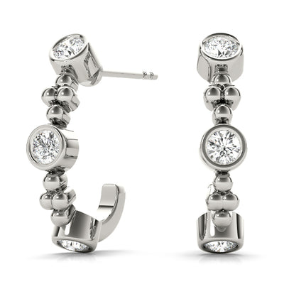 Round Diamond J-Hoops in Fine Jewelry
