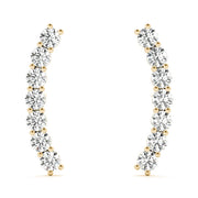14K Yellow Gold Round Diamond Fashion Earrings