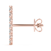 14K Rose Gold Diamond Fashion Earrings