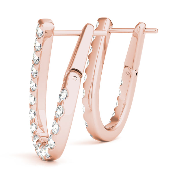 18K Rose Gold 1/3 ct tw Fashion Diamond Earring