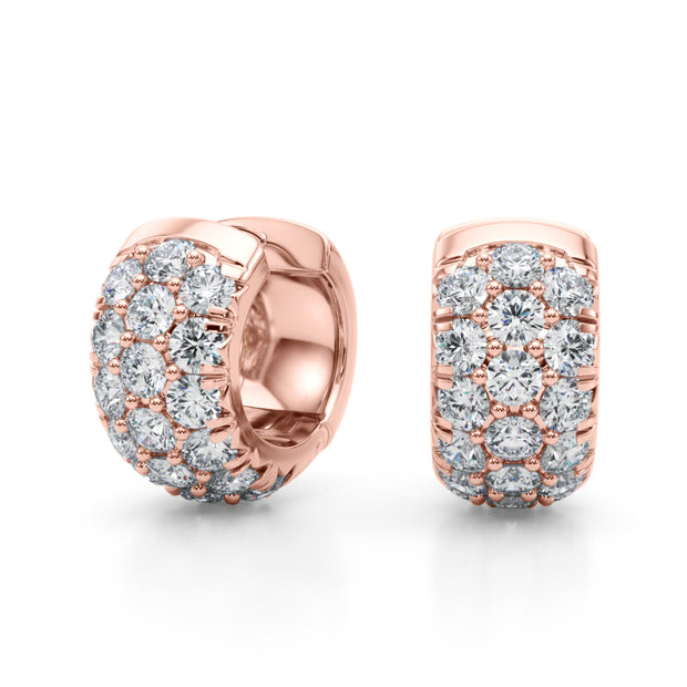 14K Rose Gold 1 1/2 ct tw Fashion Diamond Earring