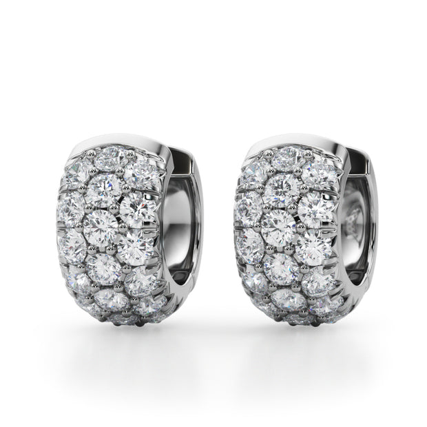 Round Diamond Huggie Earrings