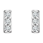 14K White .05 CTW Lab-Grown Diamond Bar Earrings