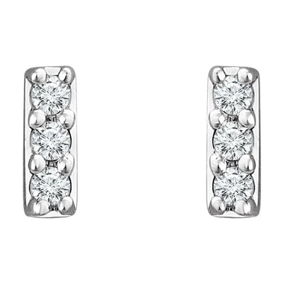 14K White .05 CTW Lab-Grown Diamond Bar Earrings