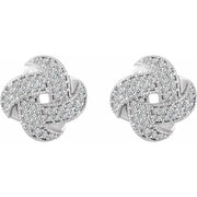 14K White Gold 1/3 CTW Natural Diamond Knot Stud Earrings
