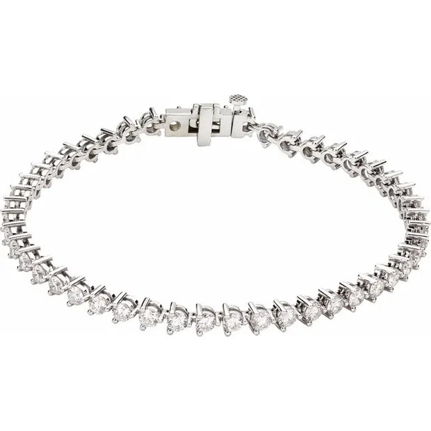 14K White 4 3/4 CTW Lab-Grown Diamond Line Bracelet