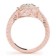 14K Rose Gold 1 1/3 ct tw Halo Diamond Engagement Ring