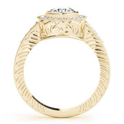 14K Yellow Gold 1 1/3 ct tw Halo Diamond Engagement Ring