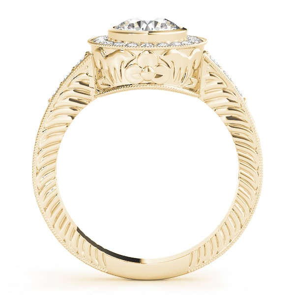 14K Yellow Gold 1 1/3 ct tw Halo Diamond Engagement Ring