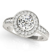 18K White Gold 1 1/3 ct tw Halo Diamond Engagement Ring