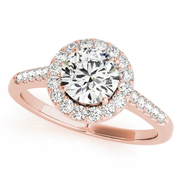 14K Rose Gold 1 3/8 ct tw Halo Diamond Engagement Ring