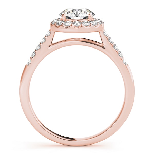 14K Rose Gold 1 3/8 ct tw Halo Diamond Engagement Ring