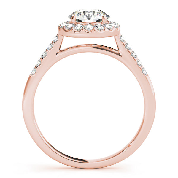 14K Rose Gold 1 3/8 ct tw Halo Diamond Engagement Ring
