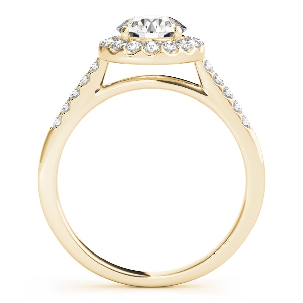 18K Yellow Gold 1 3/8 ct tw Halo Diamond Engagement Ring