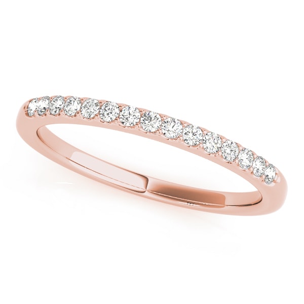 18K Rose Gold 1/4 ct tw Diamond Wedding Ring
