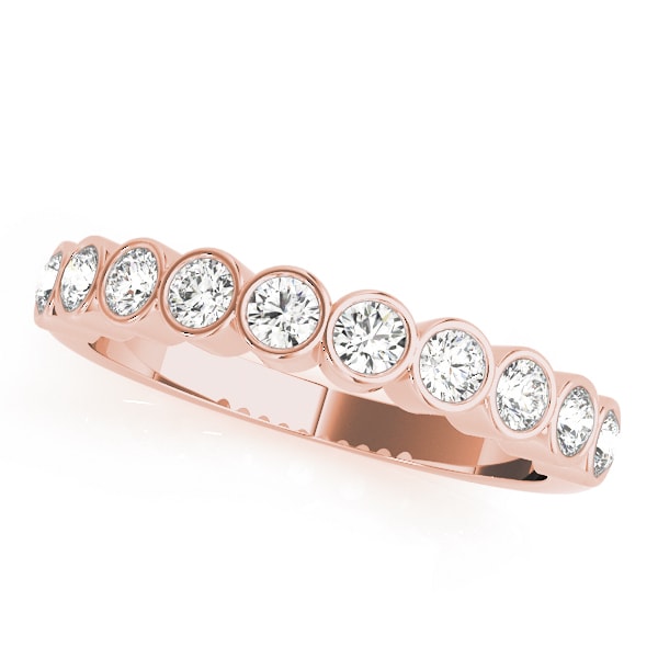 14K Rose Gold 1/4 ct tw Diamond Wedding Ring