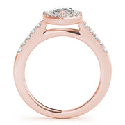 14K Rose Gold 1 1/3 ct tw Halo Diamond Engagement Ring