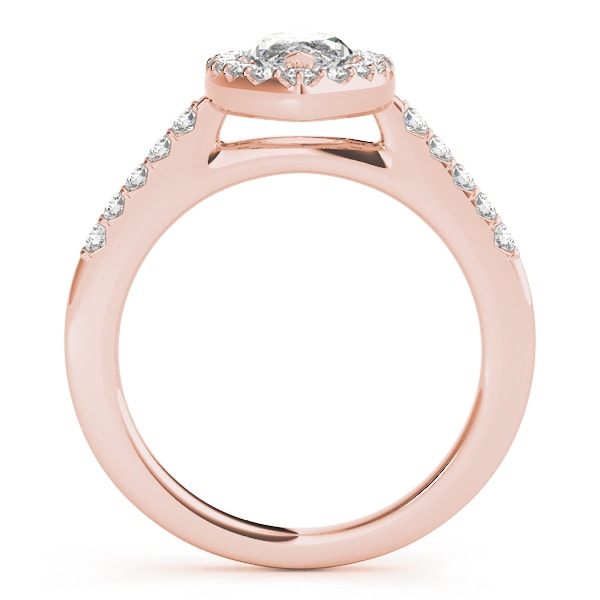 14K Rose Gold 1 1/3 ct tw Halo Diamond Engagement Ring