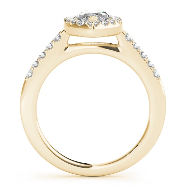 14K Yellow Gold 1 1/3 ct tw Halo Diamond Engagement Ring