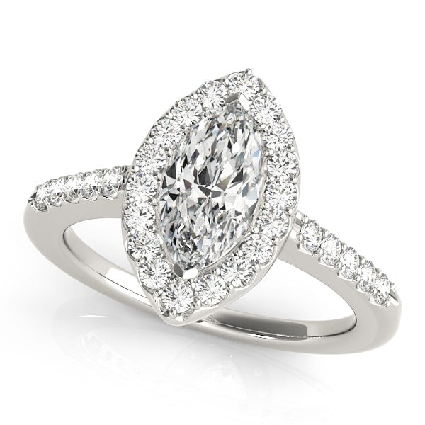 Platinum 1 1/3 ct tw Halo Diamond Engagement Ring
