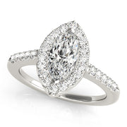 14K White Gold 1 1/3 ct tw Halo Diamond Engagement Ring
