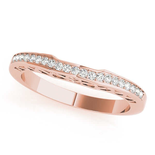 14K Rose Gold 1/8 ct tw Diamond Wedding Ring