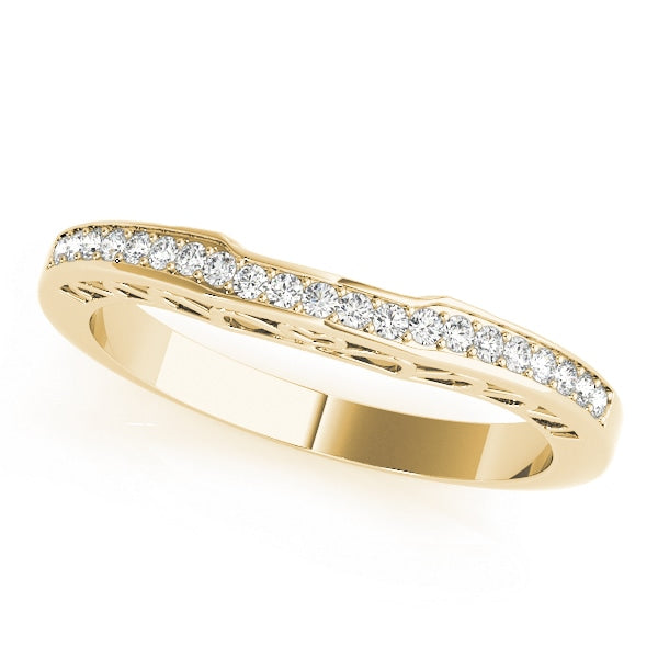 18K Yellow Gold 1/8 ct tw Diamond Wedding Ring