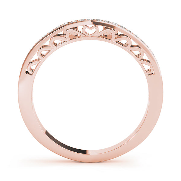 18K Rose Gold 1/8 ct tw Diamond Wedding Ring