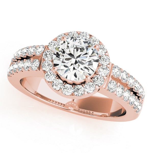 14K Rose Gold 1 3/8 ct tw Halo Diamond Engagement Ring