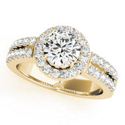 14K Yellow Gold 1 3/8 ct tw Halo Diamond Engagement Ring