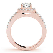 18K Rose Gold 1 3/8 ct tw Halo Diamond Engagement Ring