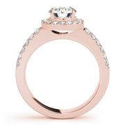 14K Rose Gold 1 3/8 ct tw Halo Diamond Engagement Ring