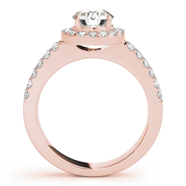 14K Rose Gold 1 3/8 ct tw Halo Diamond Engagement Ring
