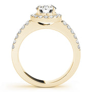 18K Yellow Gold 1 3/8 ct tw Halo Diamond Engagement Ring