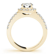 18K Yellow Gold 1 3/8 ct tw Halo Diamond Engagement Ring