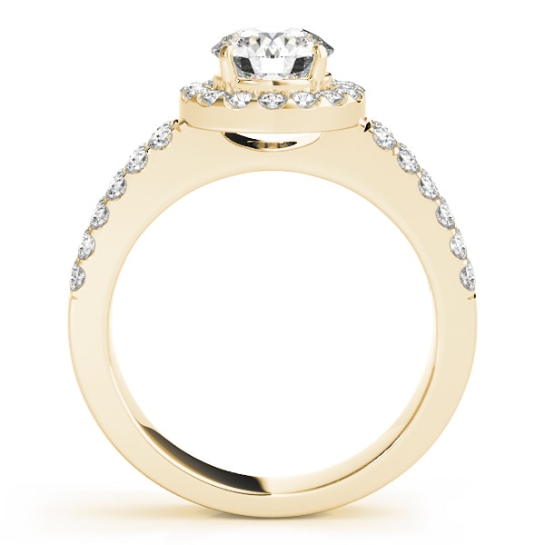 14K Yellow Gold 1 3/8 ct tw Halo Diamond Engagement Ring
