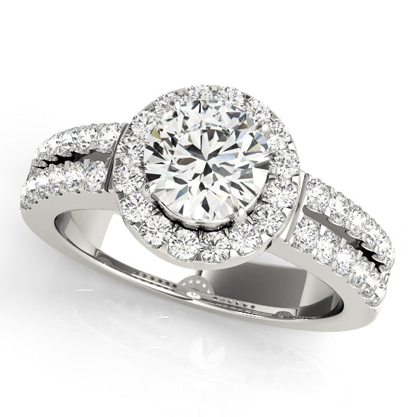 Platinum 1 3/8 ct tw Halo Diamond Engagement Ring