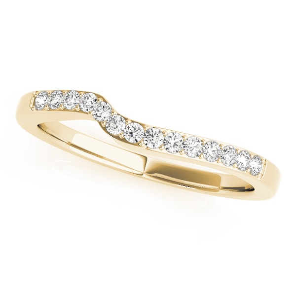 18K Yellow Gold 1/8 ct tw Diamond Wedding Ring