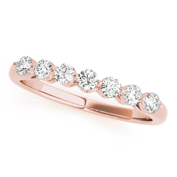 18K Rose Gold 3/4 ct tw Diamond Wedding Ring