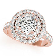 14K Rose Gold 2 ct tw Halo Diamond Engagement Ring
