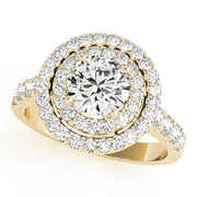 18K Yellow Gold 2 ct tw Halo Diamond Engagement Ring