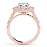 18K Rose Gold 2 ct tw Halo Diamond Engagement Ring