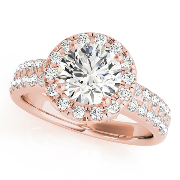 18K Rose Gold 1 5/8 ct tw Halo Diamond Engagement Ring