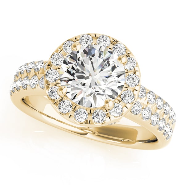 14K Yellow Gold 1 5/8 ct tw Halo Diamond Engagement Ring