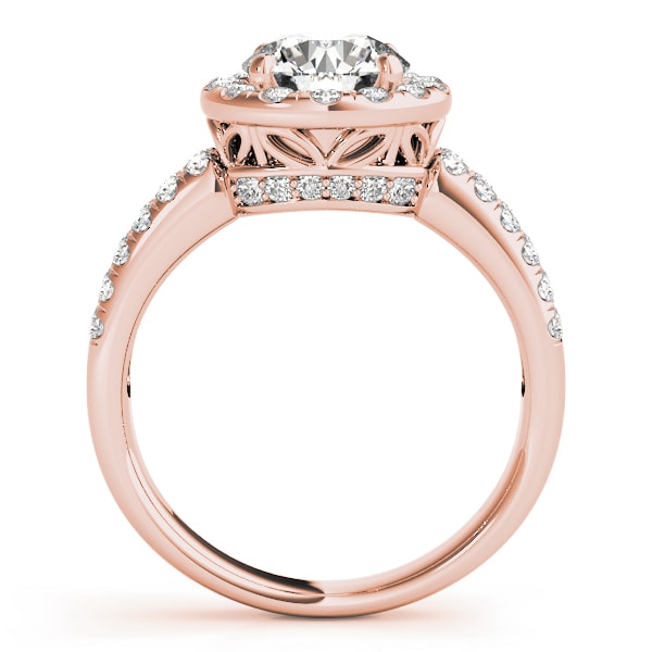 18K Rose Gold 1 5/8 ct tw Halo Diamond Engagement Ring