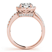 18K Rose Gold 1 5/8 ct tw Halo Diamond Engagement Ring