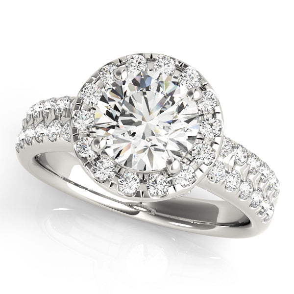 14K White Gold 1 5/8 ct tw Halo Diamond Engagement Ring