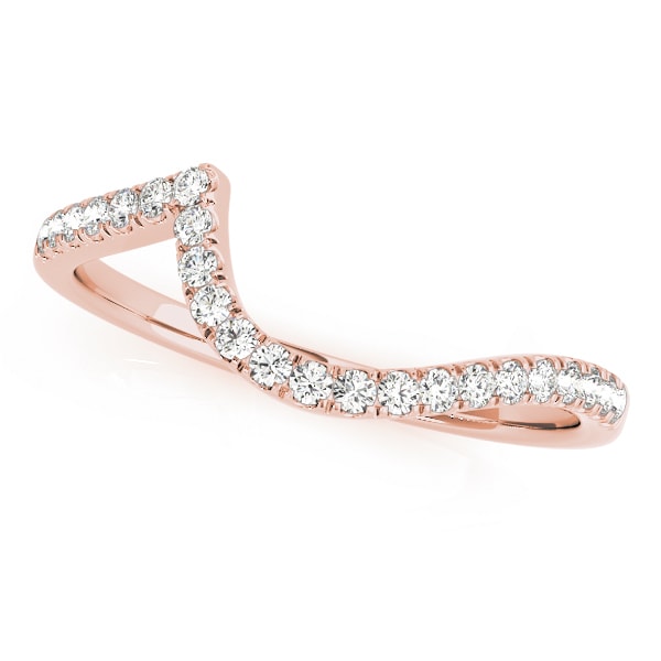 18K Rose Gold 1/5 ct tw Diamond Wedding Ring